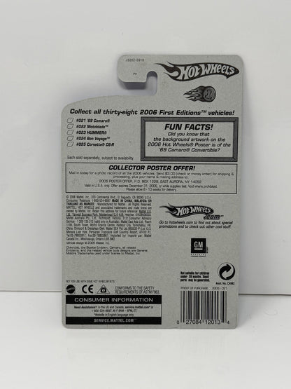Hot Wheels 2006 First Editions 1969 Chevrolet Camaro 1:64 Diecast Black WV2 V2