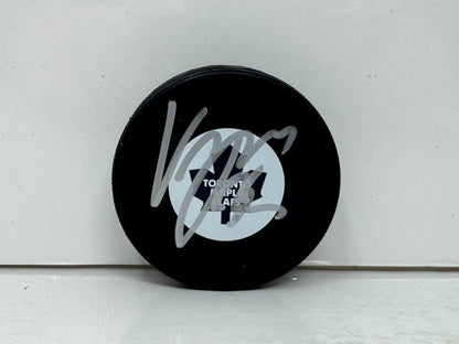 Vesa Toskala Toronto Maple Leafs Signed NHL Autograph Puck Silver Auto