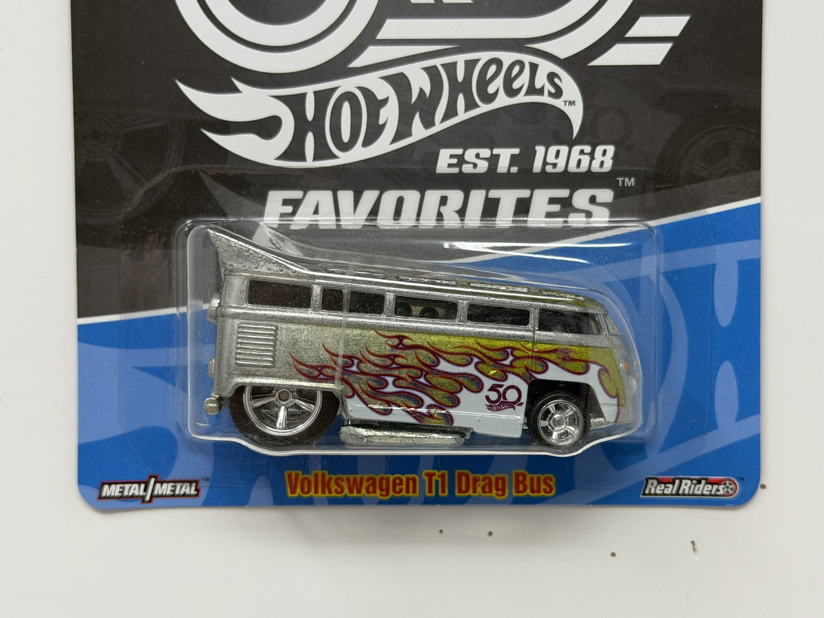 Hot Wheels 50th Favorites Volkswagen T1 Drag Bus 1:64 Diecast Real Riders