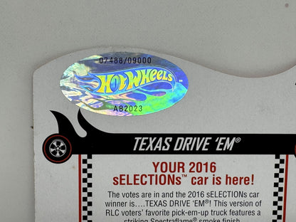 Hot Wheels RLC Red Line Club 2016 Selections Texas Drive 'Em 1:64 Diecast