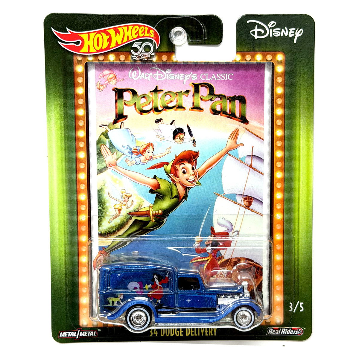 Hot Wheels Disney Peter Pan 1934 Dodge Delivery 1:64 Diecast Real Riders