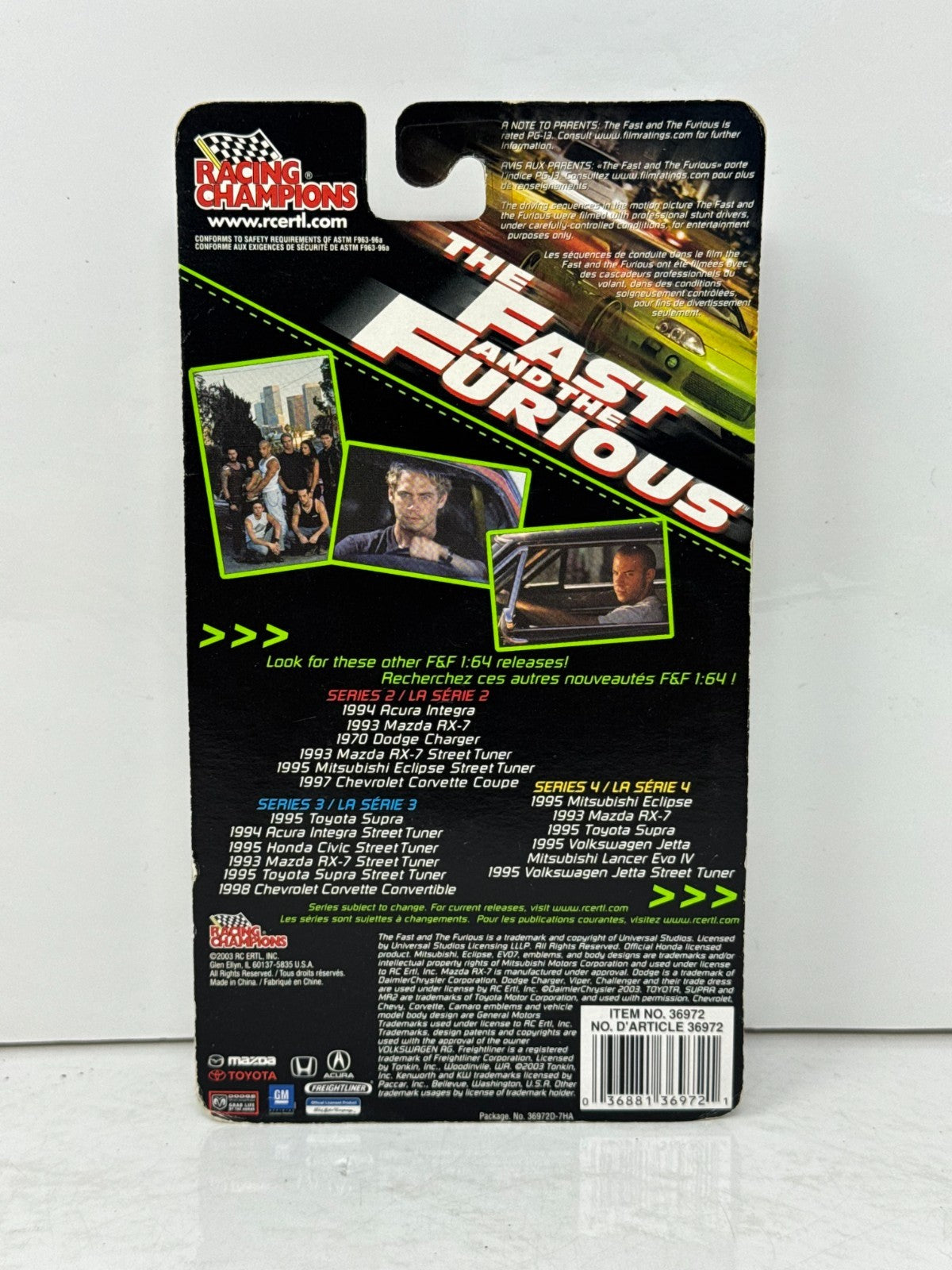 Racing Champions The Fast and the Furious 1995 Volkswagen Jetta 1:64 Diecast