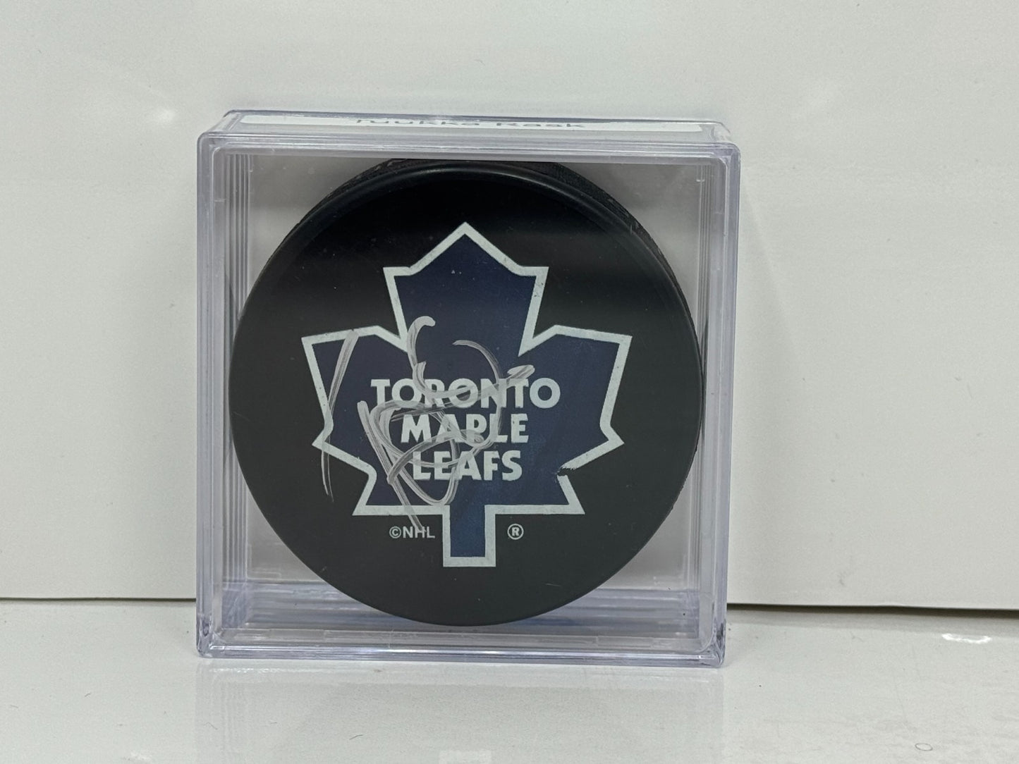 Tuukka Rask Toronto Maple Leafs Signed NHL Autograph Puck Silver Auto