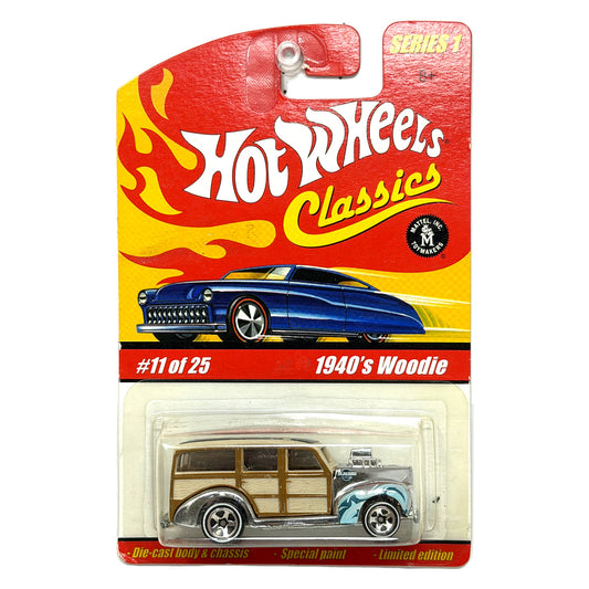 Hot Wheels Classics Series 1 1940s Ford Woodie 1:64 Diecast Chrome