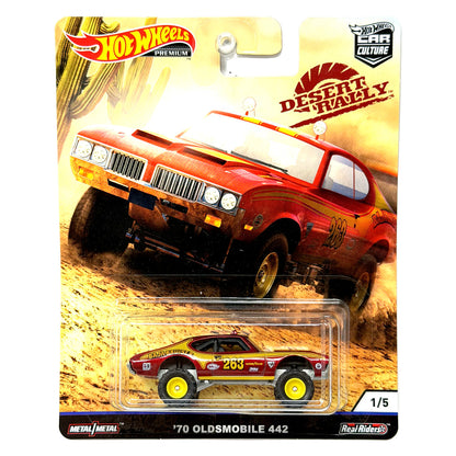 Hot Wheels Premium Desert Rally 1970 Oldsmobile 442 1:64 Diecast