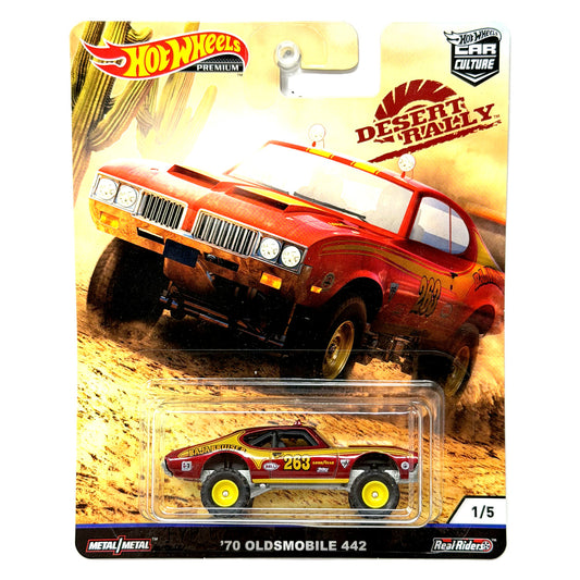 Hot Wheels Premium Desert Rally 1970 Oldsmobile 442 1:64 Diecast
