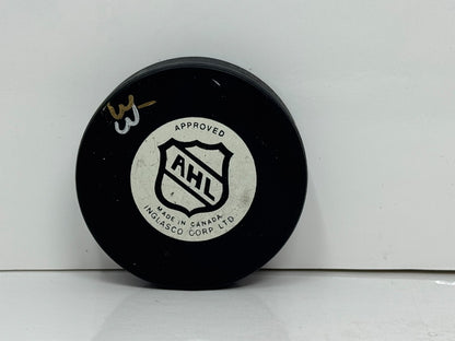 Rick Bowness Maine Mariners Signed NHL Autograph Puck Blue Auto