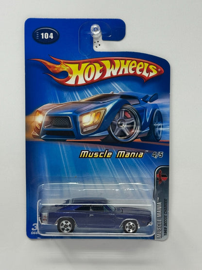Hot Wheels Muscle Mania 1969 Dodge Charger 1:64 Diecast Blue