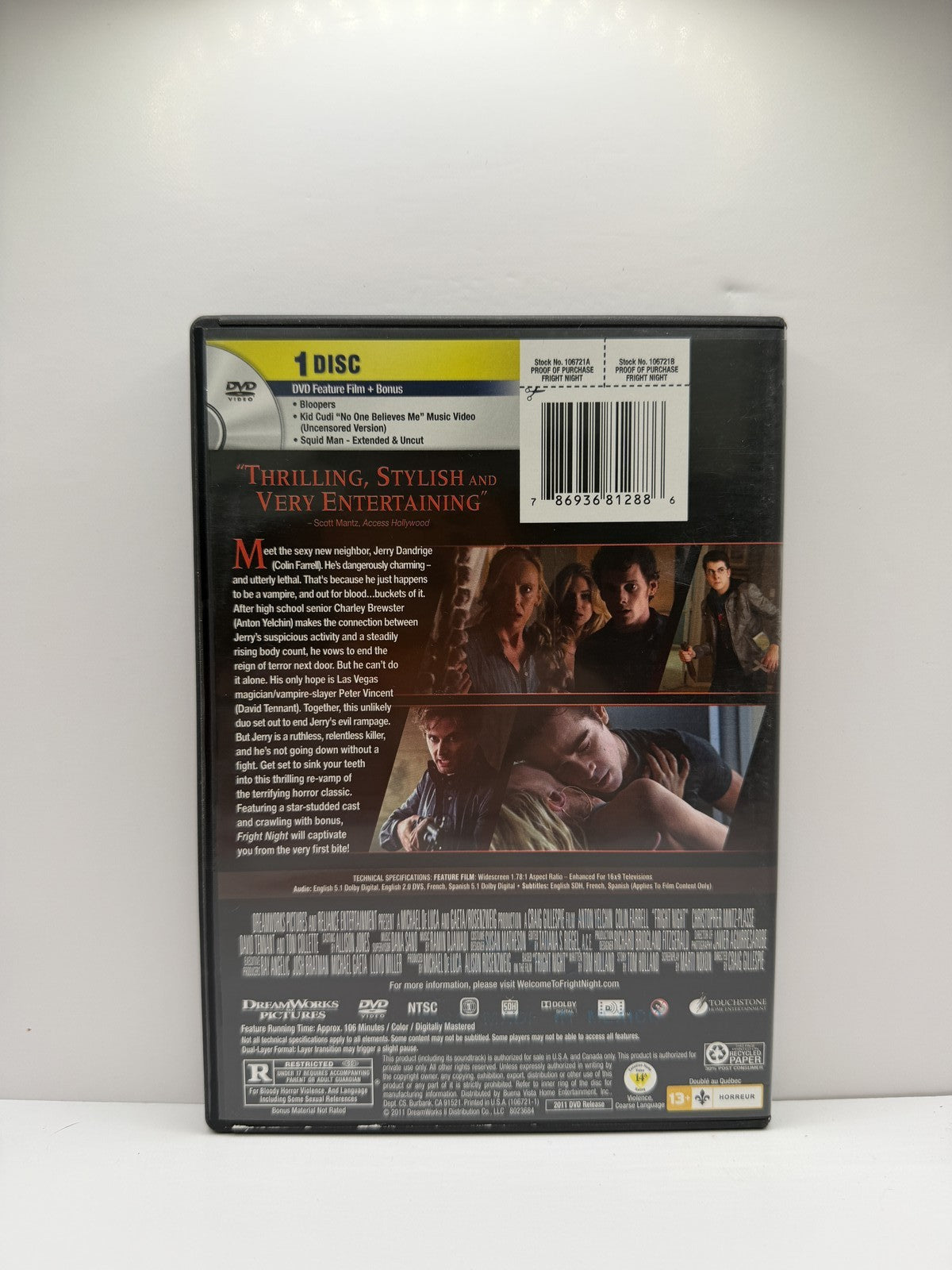 Fright Night (DVD) Anton Yelchin Horror