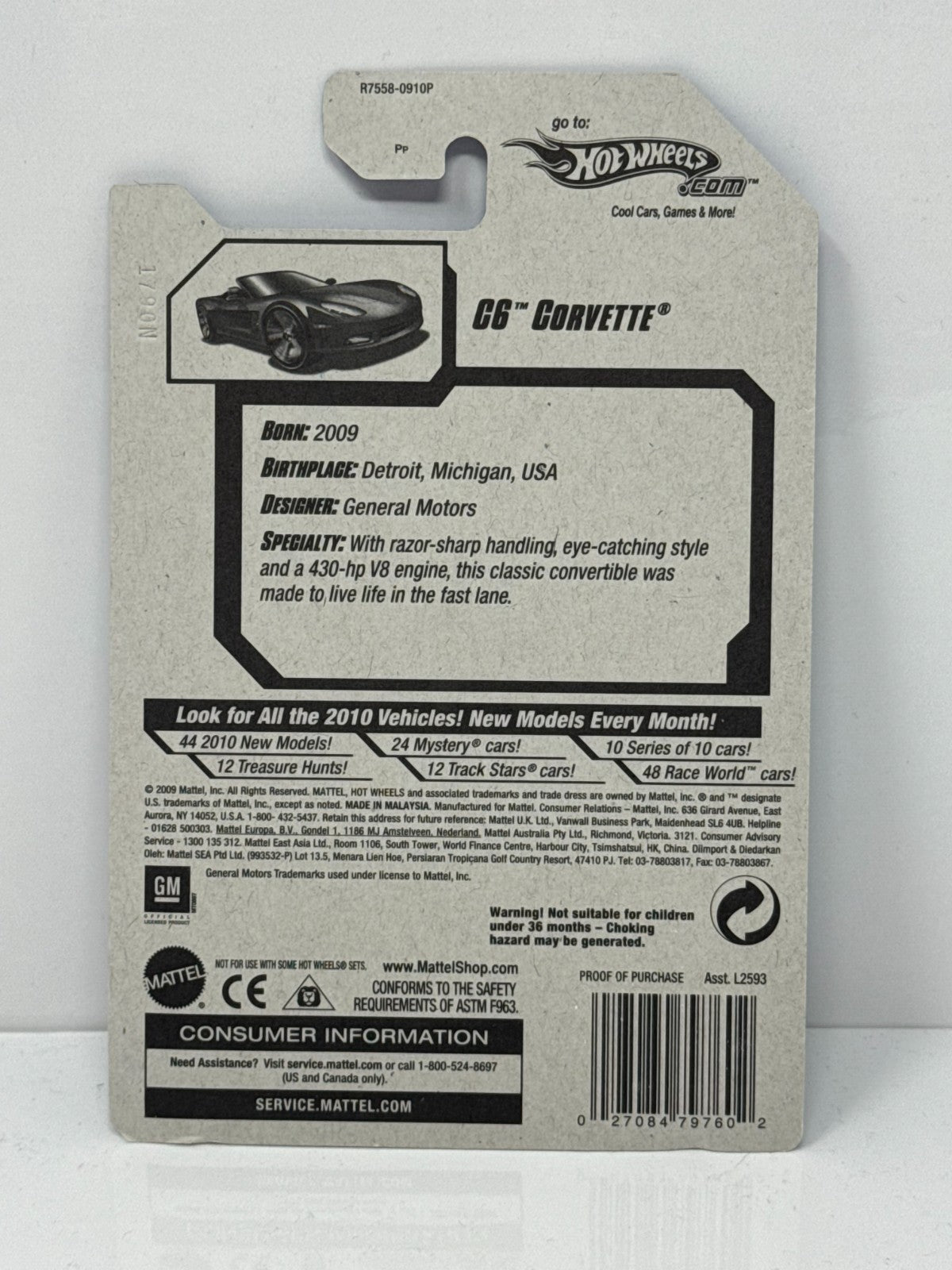 Hot Wheels Faster Than Ever Chevrolet C6 Corvette 1:64 Diecast Factory Sealed