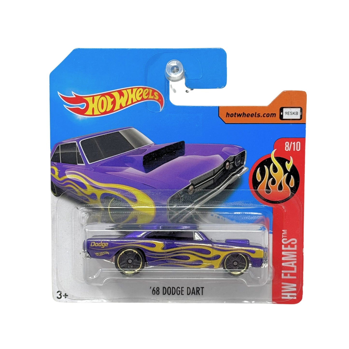 Hot Wheels Flames 1968 Dodge Dart 1:64 Diecast Short Card Purple