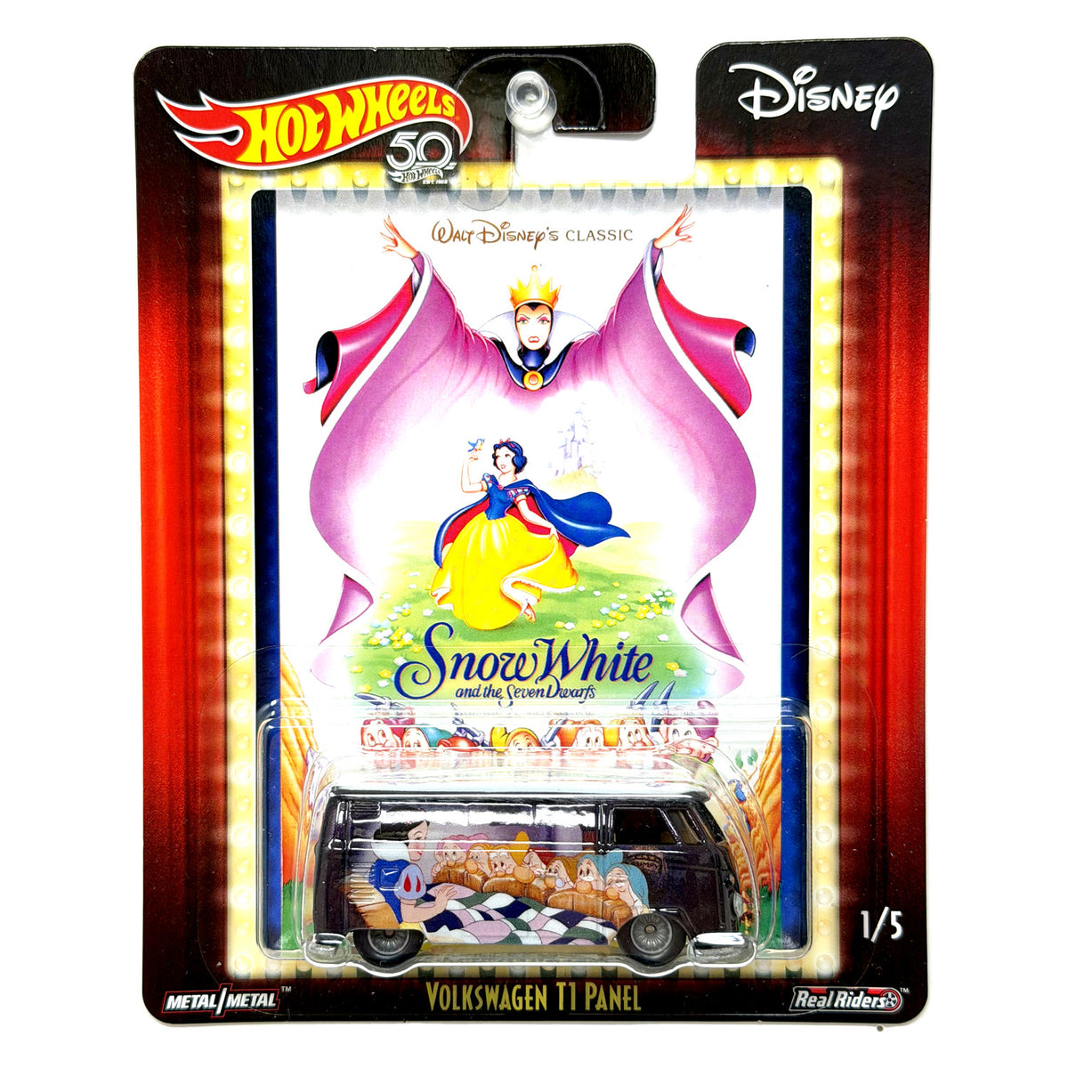 Hot Wheels Disney Snow White Volkswagen T1 Panel 1:64 Diecast Real Riders
