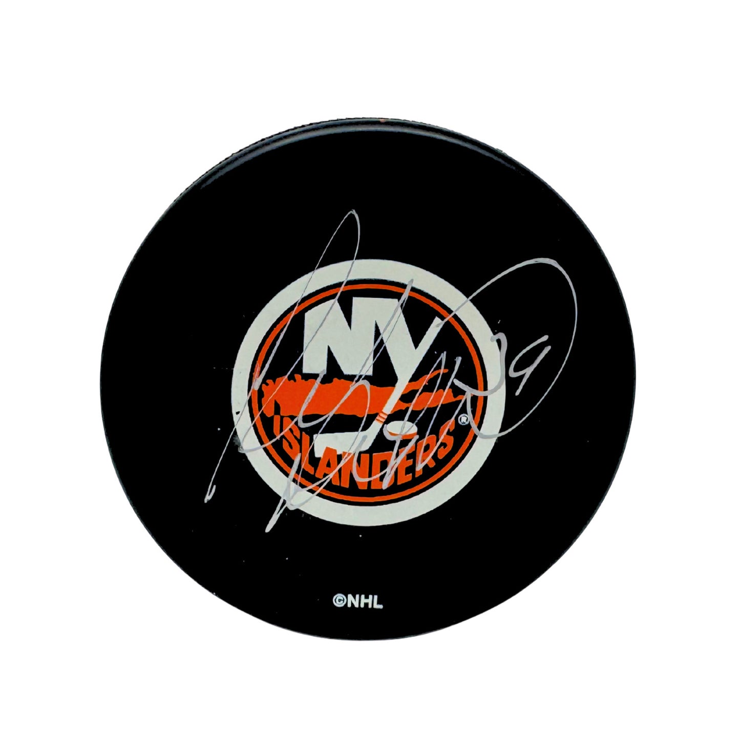 Rick DiPietro New York Islanders Signed NHL Autograph Puck Silver Auto