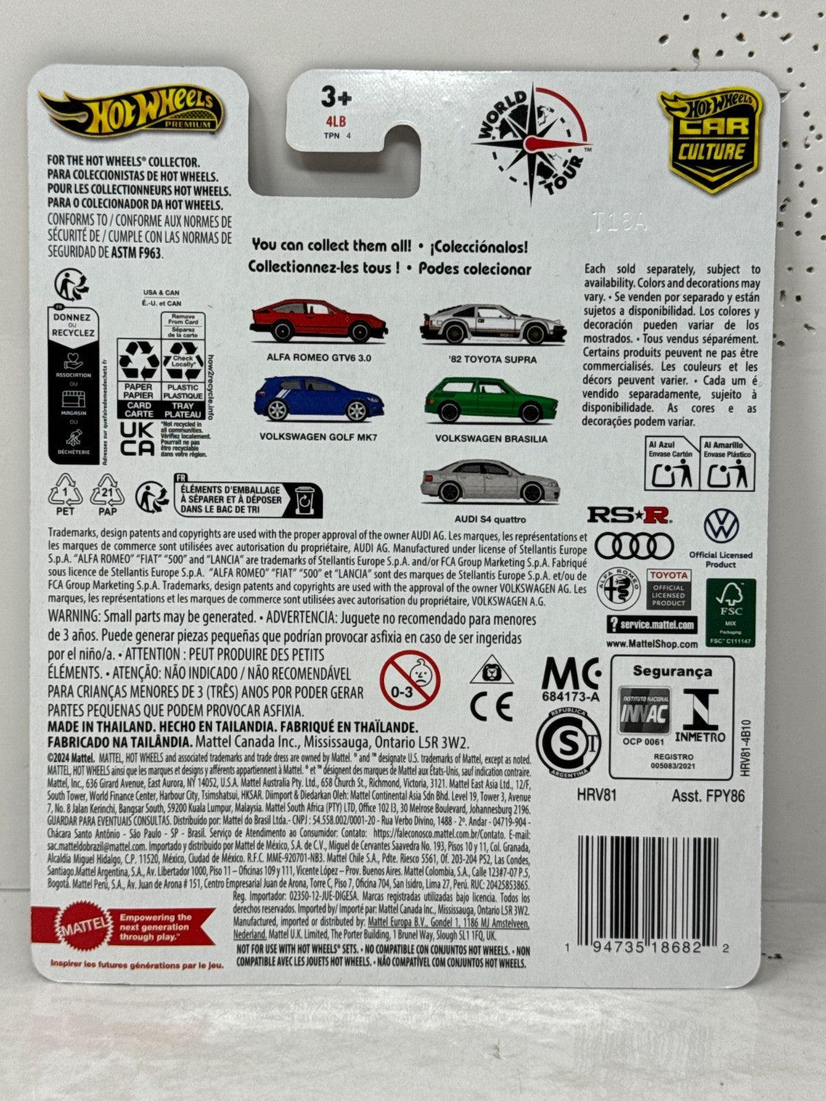 Hot Wheels Premium World Tour Audi S4 Quattro Ingolstadt 1:64 Diecast