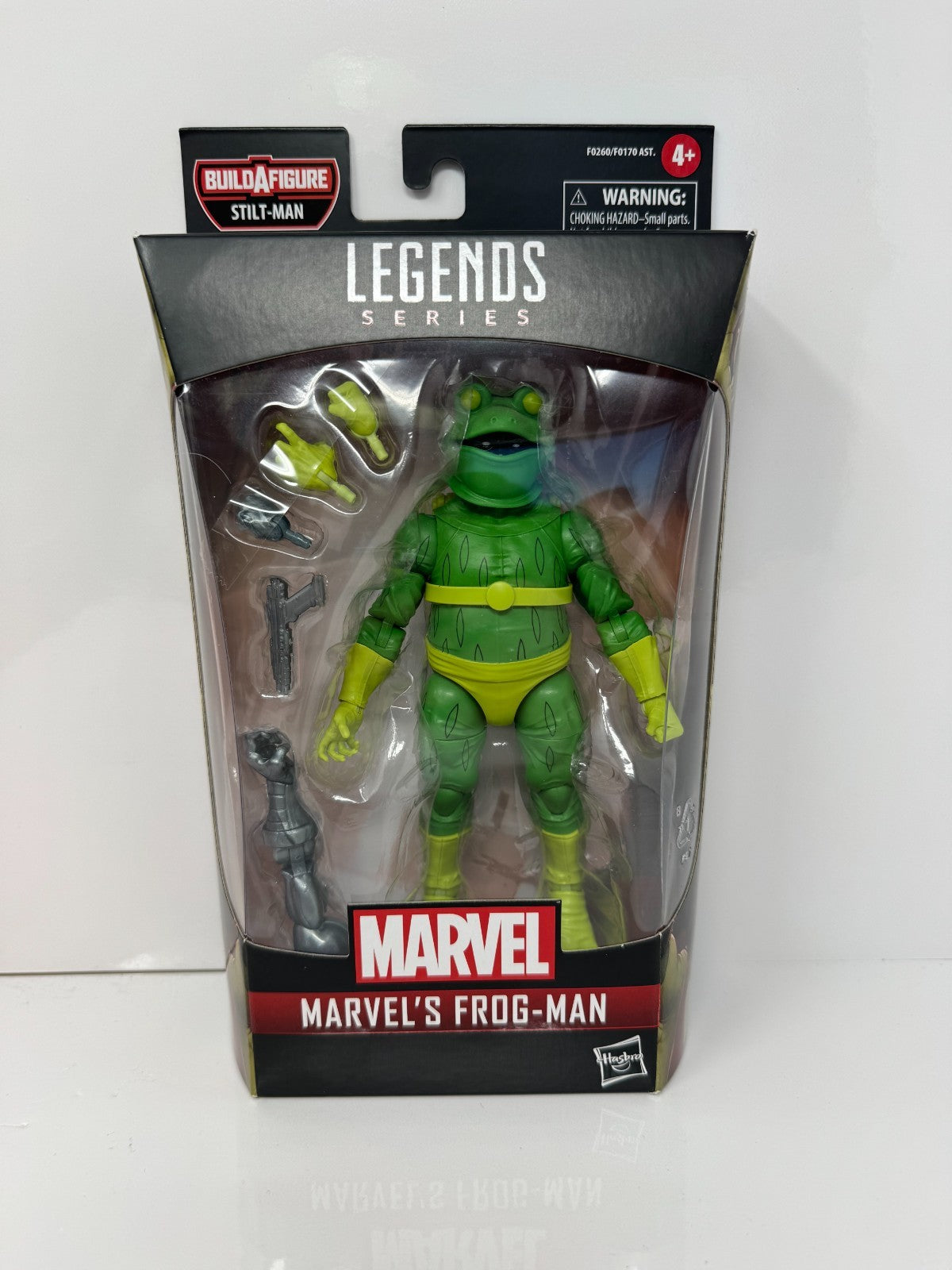 Marvel Legends Spider-Man Marvel's Frog-Man Action Figure w/ Stilt-Man BAF Piece