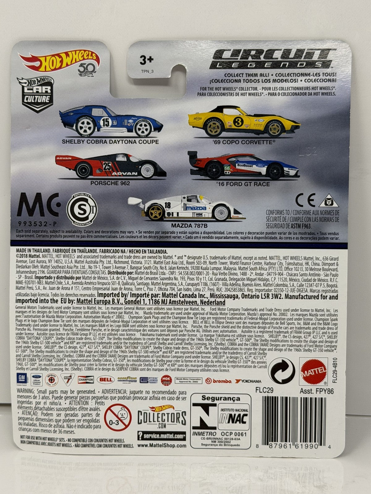 Hot Wheels Circuit Legends Porsche 962 1:64 Diecast Real Riders