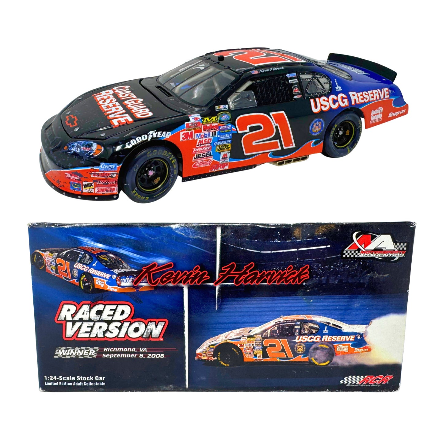 Action NASCAR #21 Kevin Harvick Coast Guard 2006 Richmond Win RV 1:24 Diecast