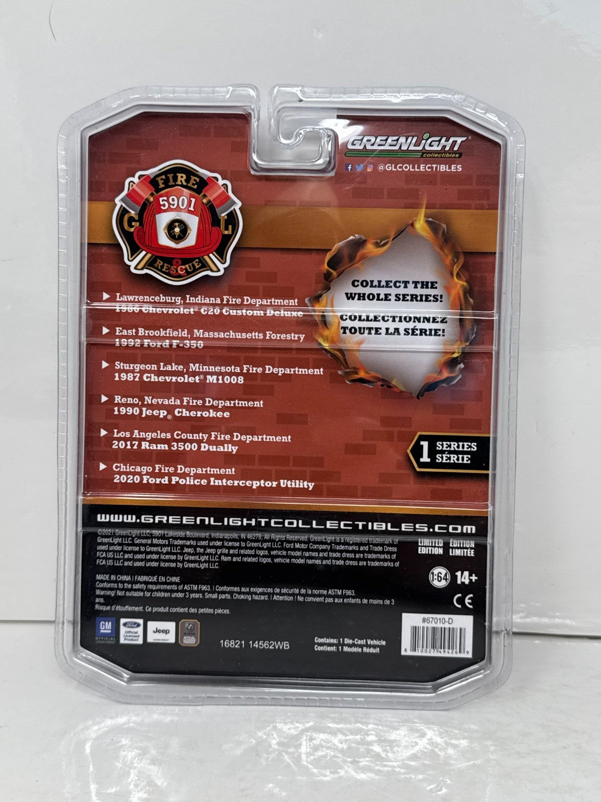 Greenlight Fire & Rescue 1990 Jeep Cherokee CHASE 1:64 Diecast