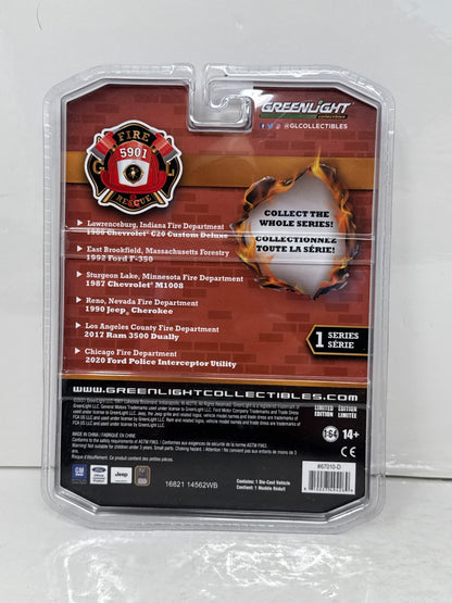 Greenlight Fire & Rescue 1990 Jeep Cherokee CHASE 1:64 Diecast
