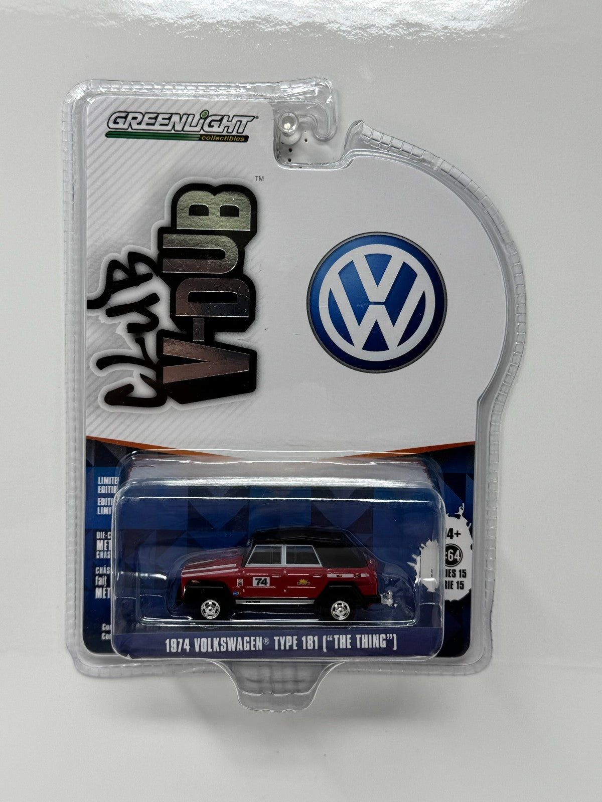 Greenlight Club V-Dub 1974 Volkswagen Type 181 The Thing 1:64 Diecast Red