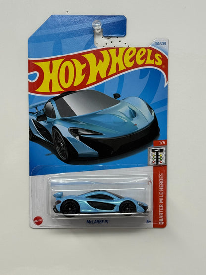 Hot Wheels Quarter Mile Heroes McLaren P1 1:64 Diecast Light Blue