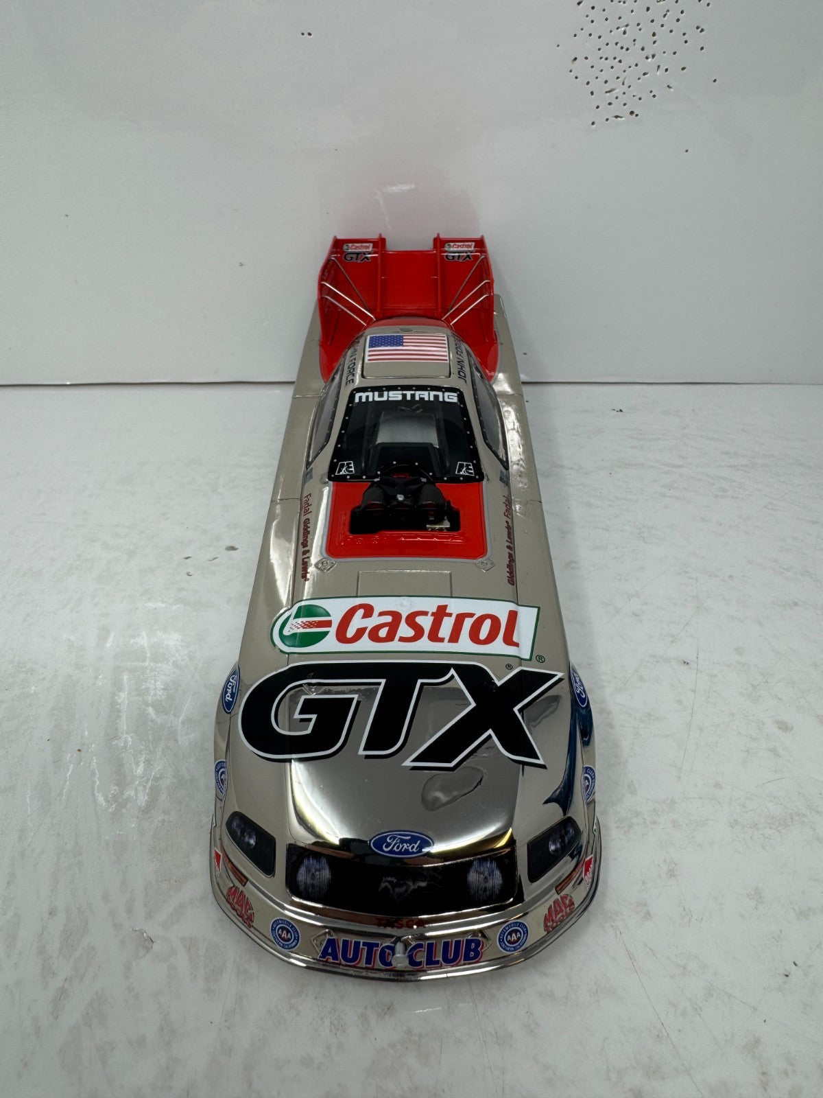 Motorsports Authentics NHRA #3 John Force Mustang Funny Car Chrome 1:24 Diecast