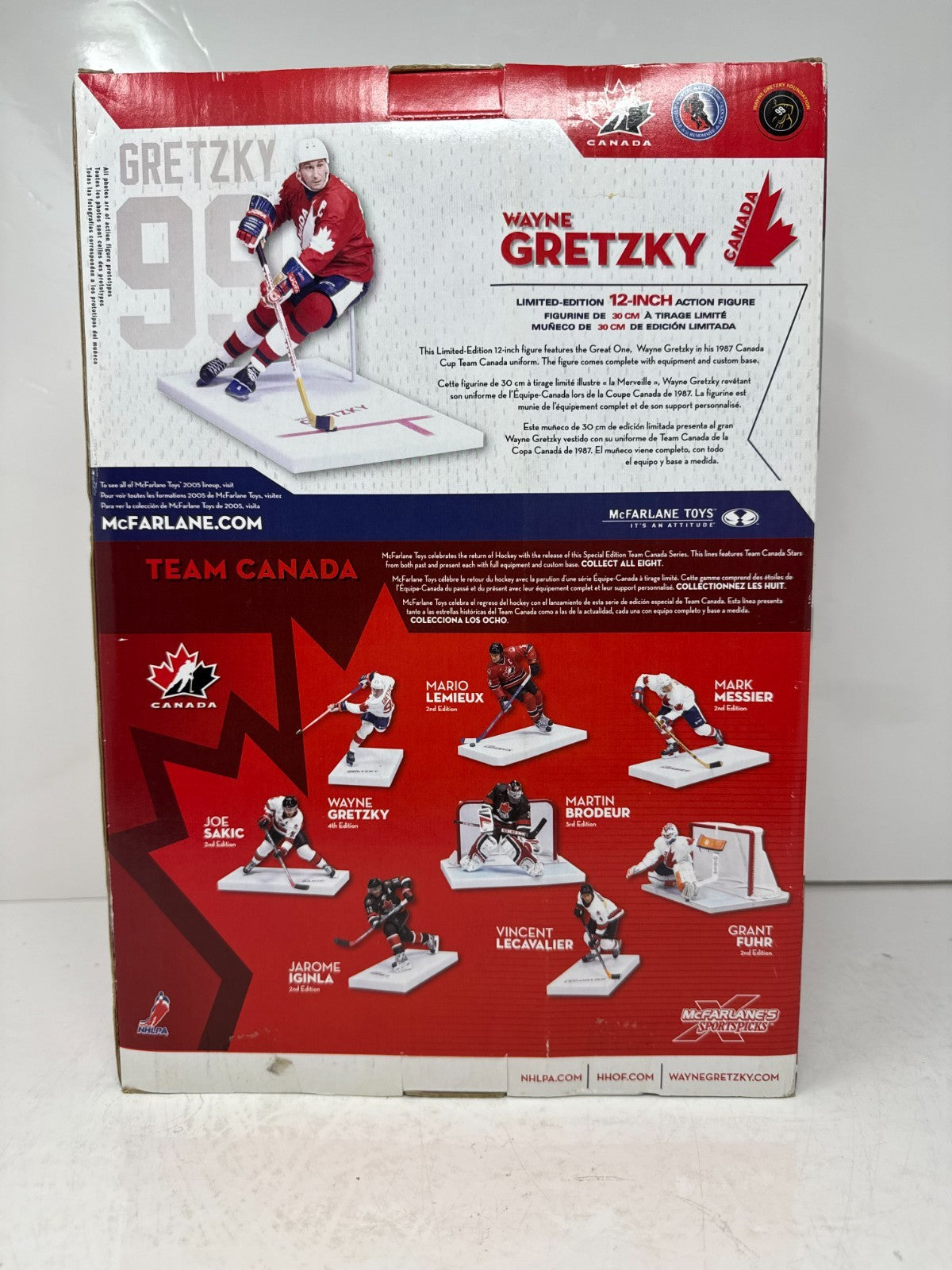McFarlane NHL Wayne Gretzky Team Canada 1987 12" Inch Hockey Figure Red Jersey