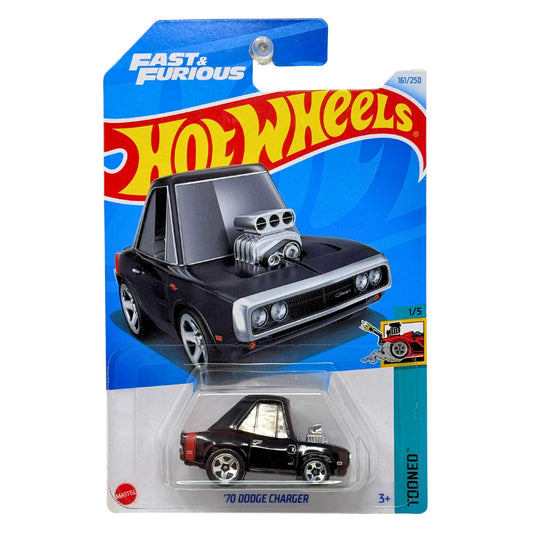 Hot Wheels Tooned 1970 Dodge Charger Red Stripe Fast & Furious Muscle Car 1:64 Diecast