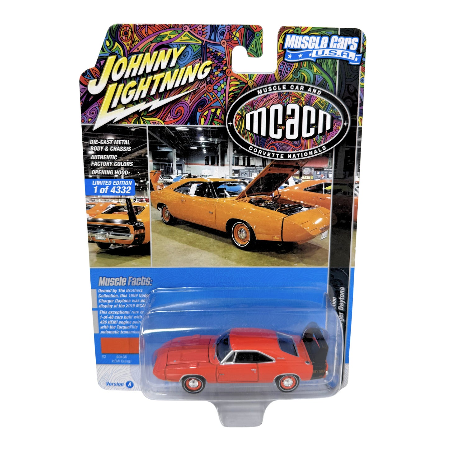 Johnny Lightning MCACN 1969 Dodge Charger Daytona 1:64 Diecast