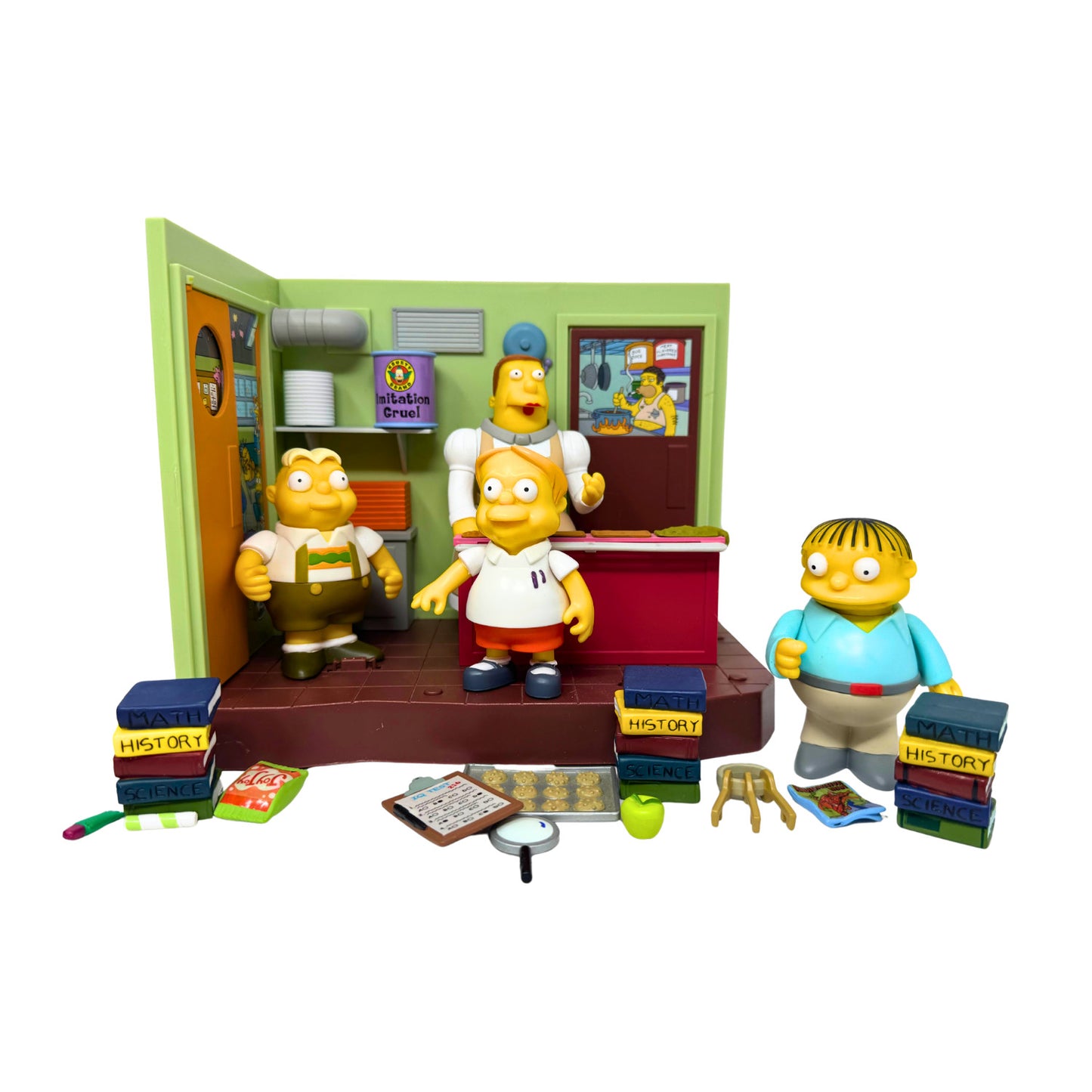 Simpsons World of Springfield Cafeteria Lunchlady Doris School Playmates Playset