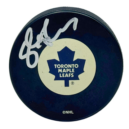 Steve Thomas Toronto Maple Leafs Signed NHL Autograph Puck Silver Auto