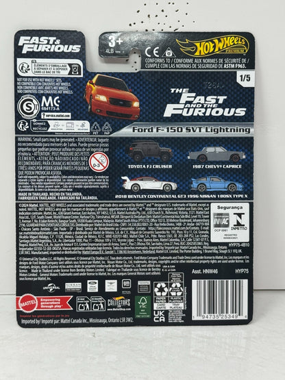 Hot Wheels Premium Fast & Furious Ford F-150 SVT Lightning 1:64 Diecast