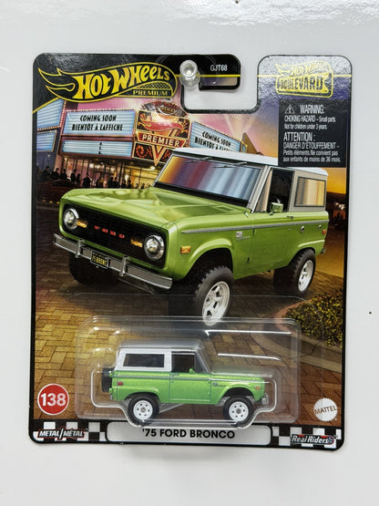 Hot Wheels Premium Boulevard #138 1975 Ford Bronco 1:64 Diecast