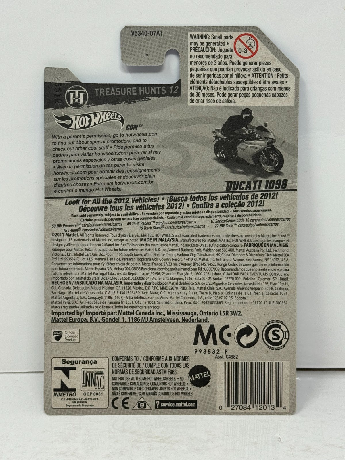 Hot Wheels Treasure Hunt Ducati 1098 1:64 Diecast
