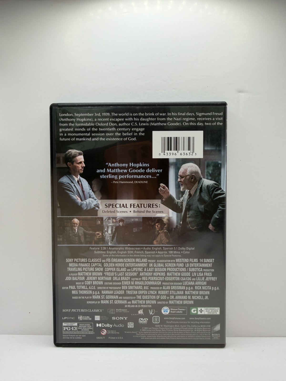 Freud's Last Session (DVD) Anthony Hopkins Drama