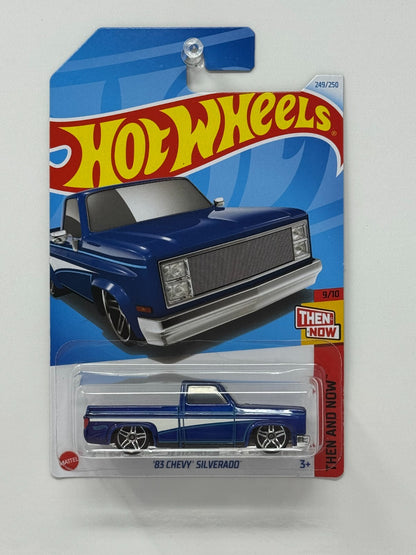 Hot Wheels Then and Now 1983 Chevy Silverado Blue Stripe 1:64 Diecast