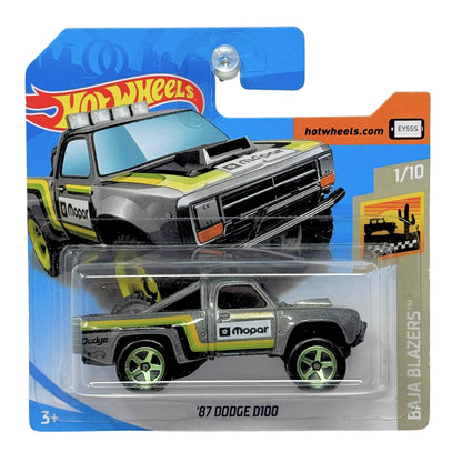 Hot Wheels Baja Blazers 1987 Dodge D100 1:64 Diecast Short Card