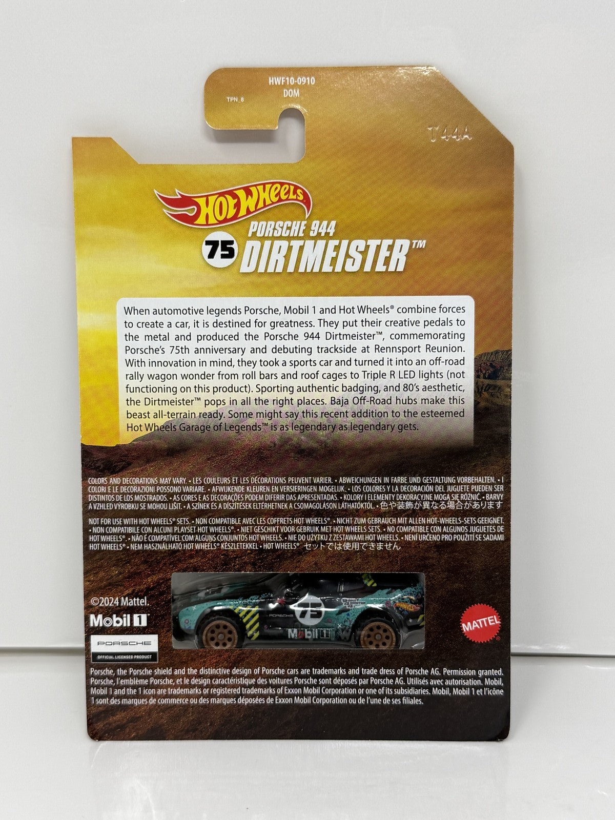 Hot Wheels Porsche 944 Dirtmeister Mobil 1 Mattel Creations 1:64 Diecast