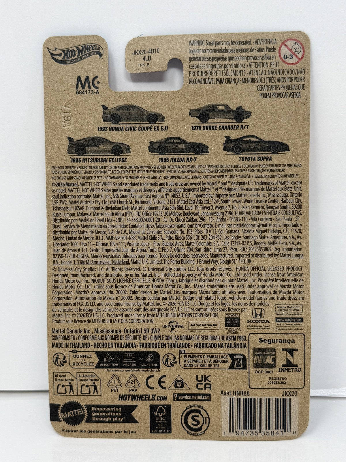 Hot Wheels Silver Series Fast & Furious 1993 Honda Civic EJ1 1:64 Diecast