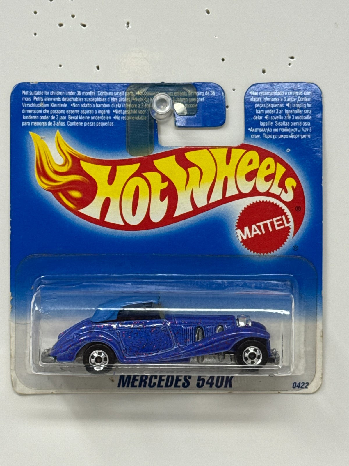 Hot Wheels Mercedes 540K 1:64 Diecast Blue Purple Glitter Short Card