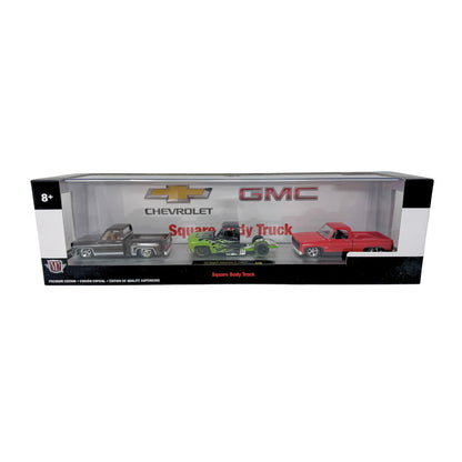 M2 Machines Square Body Truck Chevrolet GMC 3 Truck Set 1:64 Diecast