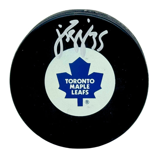 Jean-Sebastien Giguere Toronto Maple Leafs Signed NHL Autograph Puck Silver Auto