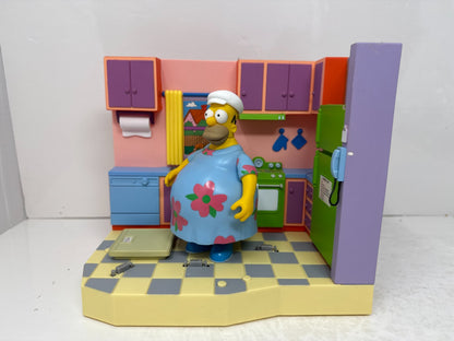 Simpsons World of Springfield Muumuu Homer and Kitchen Set Playmates Diorama