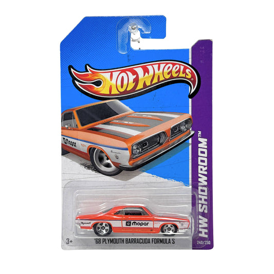 Hot Wheels Showroom 1968 Plymouth Barracuda Formula S 1:64 Diecast Orange White