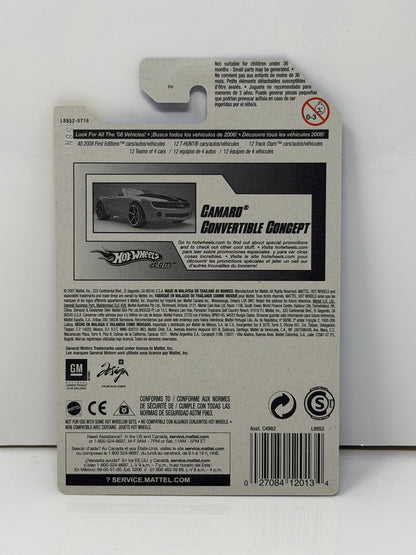 Hot Wheels 2008 First Editions Camaro Convertible Concept 1:64 Diecast Blue