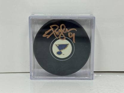 Shayne Corson St. Louis Blues Signed NHL Autograph Puck Gold Auto
