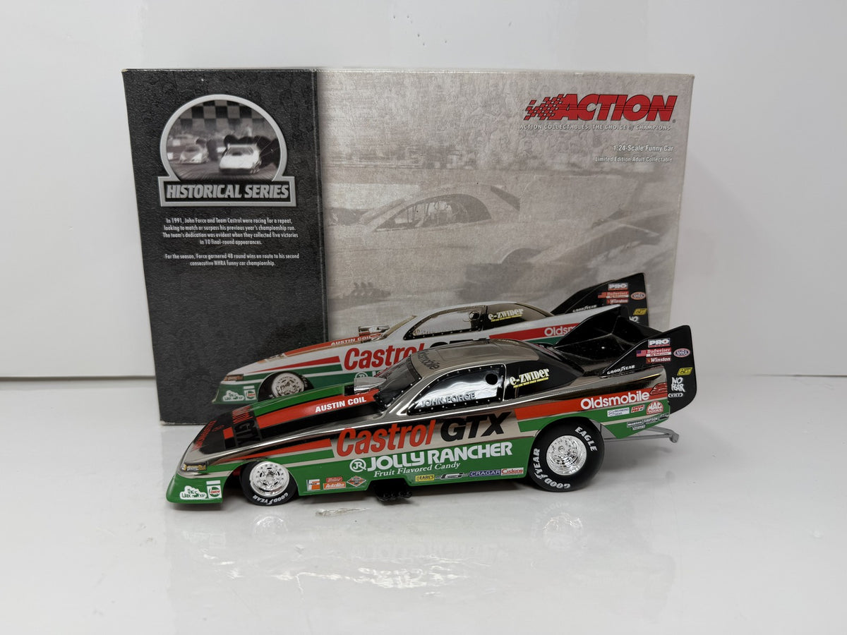 Action NHRA Historical John Force Castrol 1991 Oldsmobile Funny Car 1:24 Diecast