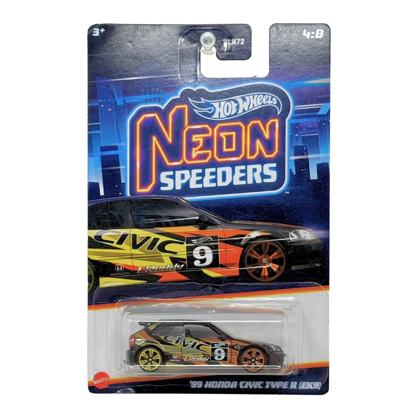 Hot Wheels Neon Speeders 1999 Honda Civic Type R EK9 1:64 Diecast