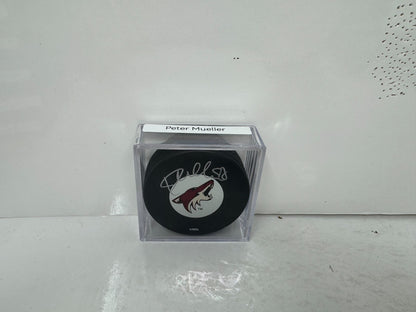 Peter Mueller Phoenix Coyotes Signed NHL Autograph Puck Silver Auto