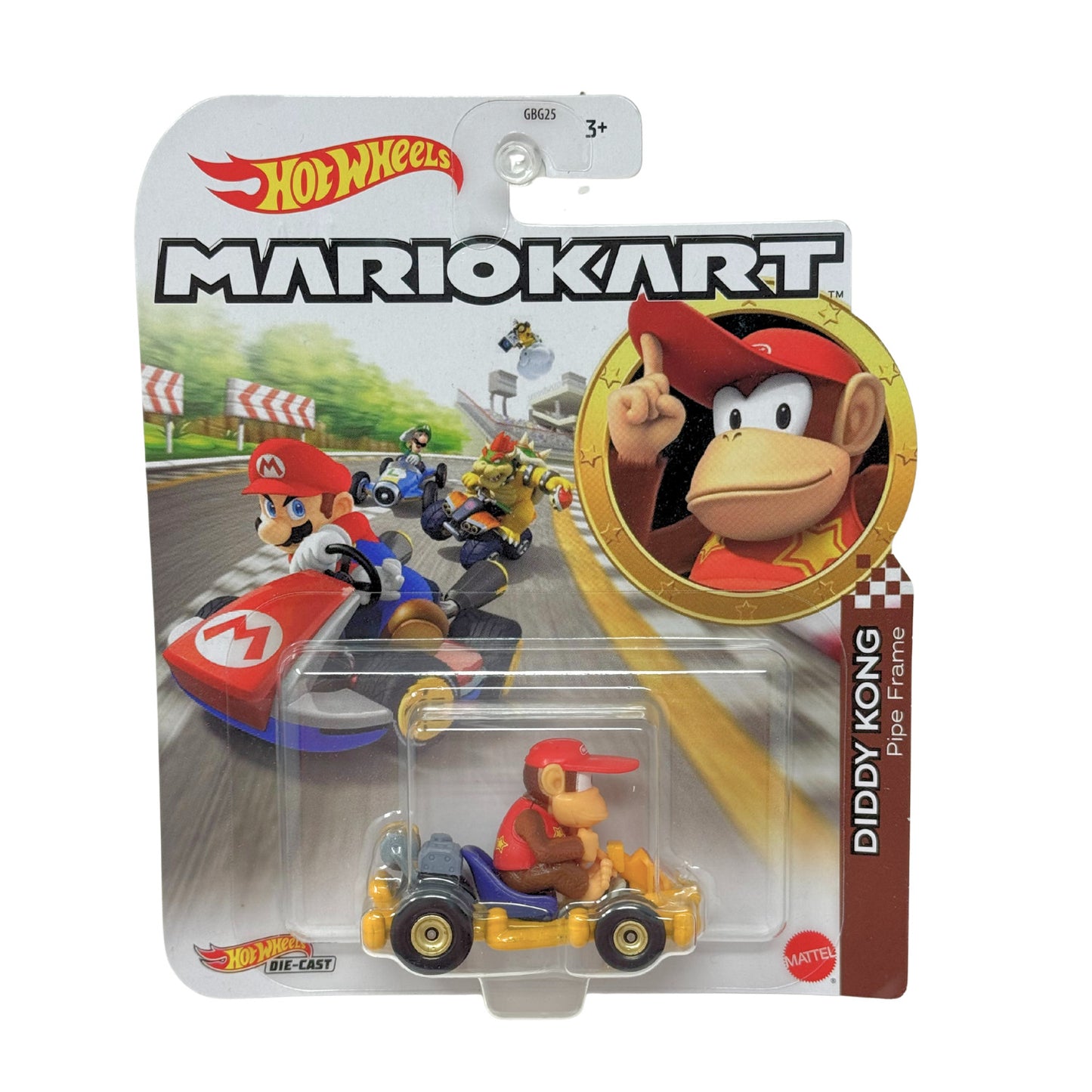 Hot Wheels Mario Kart Diddy Kong Pipe Frame 1:64 Diecast